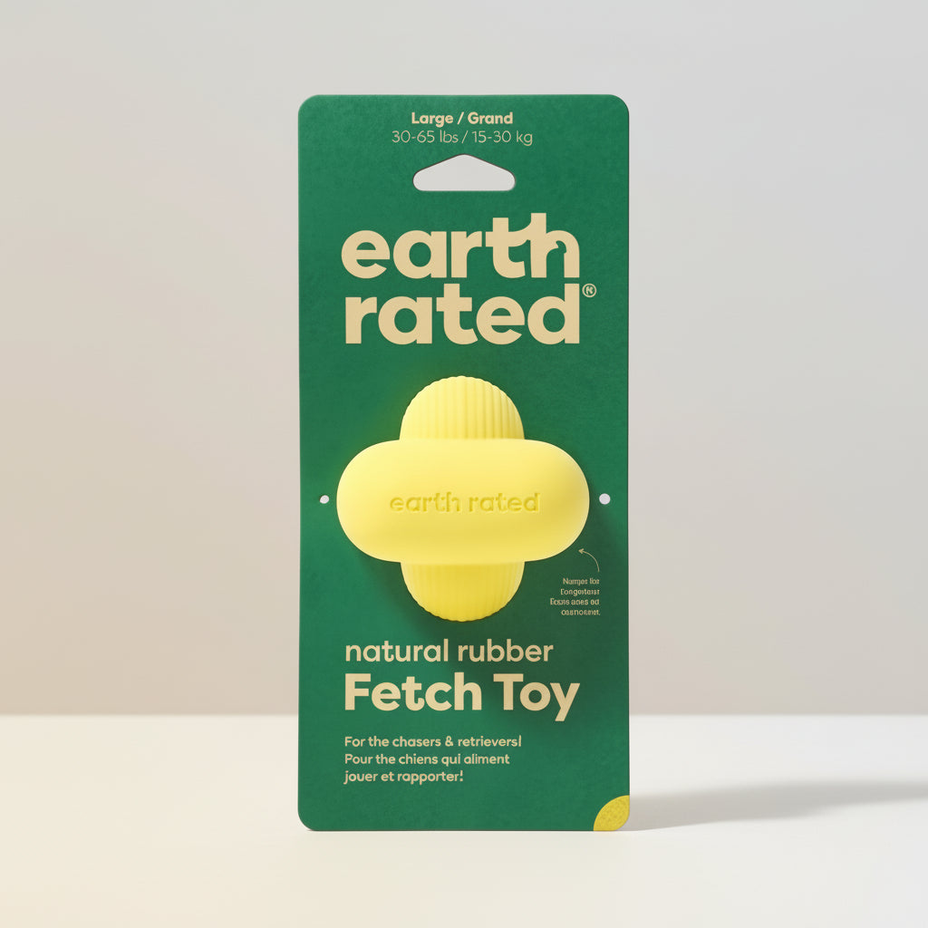 Earth Rated Fetch Toy aus Naturkautschuk – Nachhaltiges Hundespielzeug mit unvorhersehbarem Sprung, freier Atmung & schwimmfähigem Design