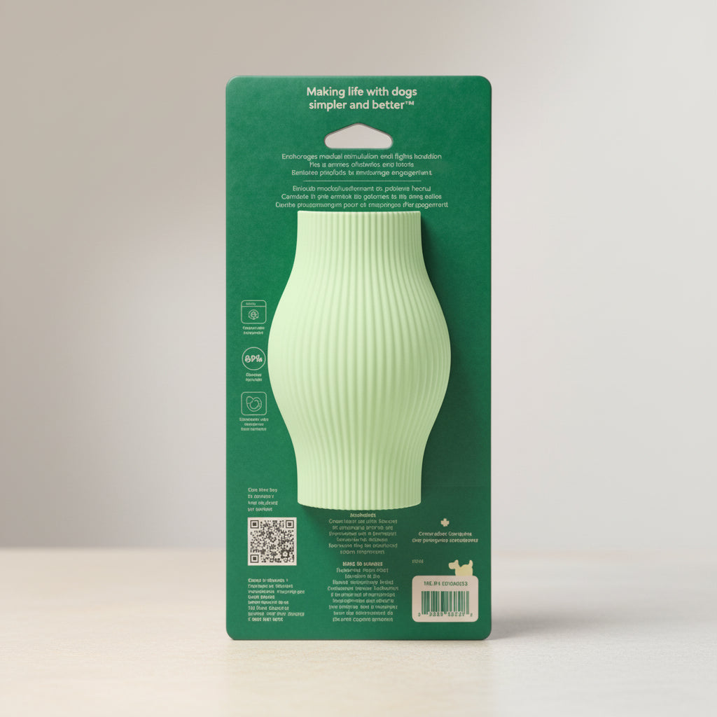 Earth Rated Treat Toy aus Naturkautschuk – Nachhaltiger Leckerli-Spender gegen Langeweile mit unvorhersehbarer Bewegung & extra langer Beschäftigung