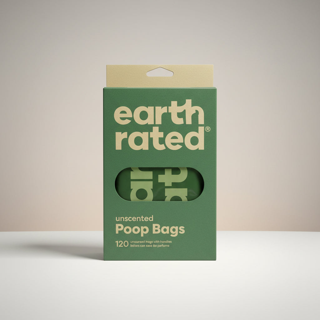 Earth Rated Kot-Beutel mit Griffen – 65 % recycelt, extra groß & 100 % auslaufsicher Geruchlos (120 Stück)